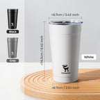 Qunature Thermoflasche Kaffeebecher 480ml aus 304 Edelstahl