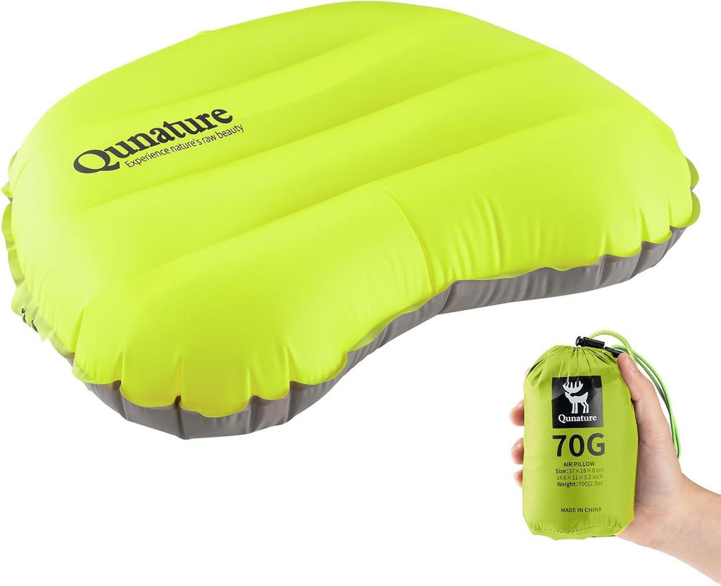 Qunature Aufblasbares Camping Kissen, Luftkissen Ultraleicht Tragbar