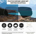 ROCKBROS Fahrradbrille Sportsonnenbrille Photochrom Rennradbrille Rahmenlose
