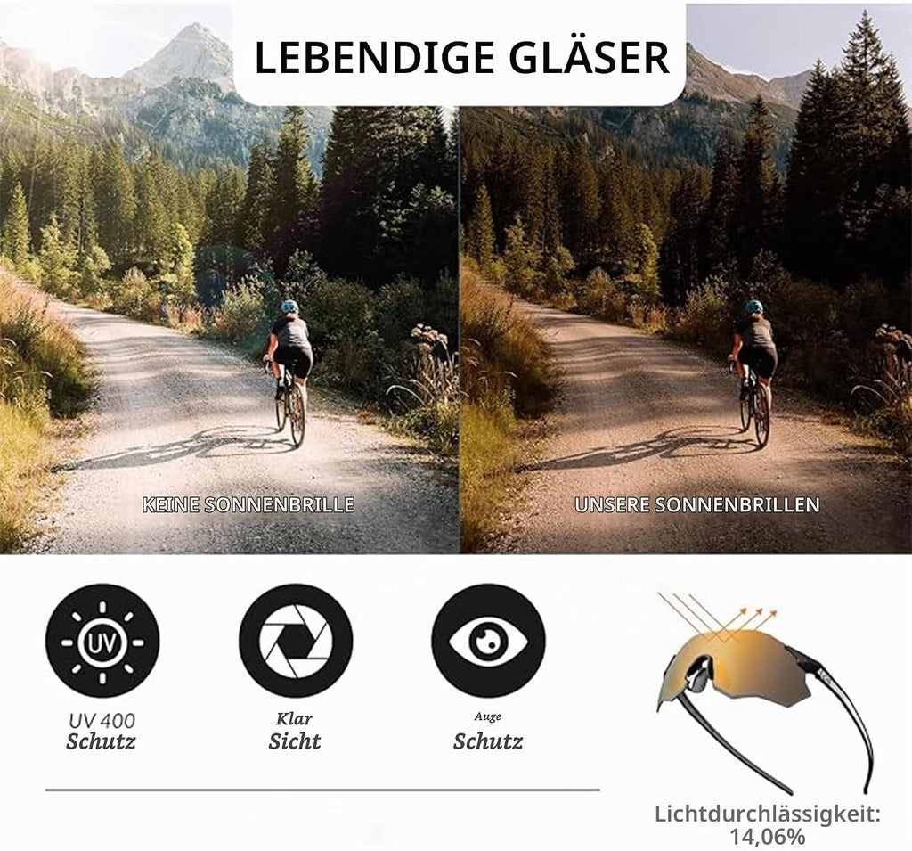 ROCKBROS Fahrradbrille Rennradbrille Sportsonnenbrille Rahmenlose Fahrrad