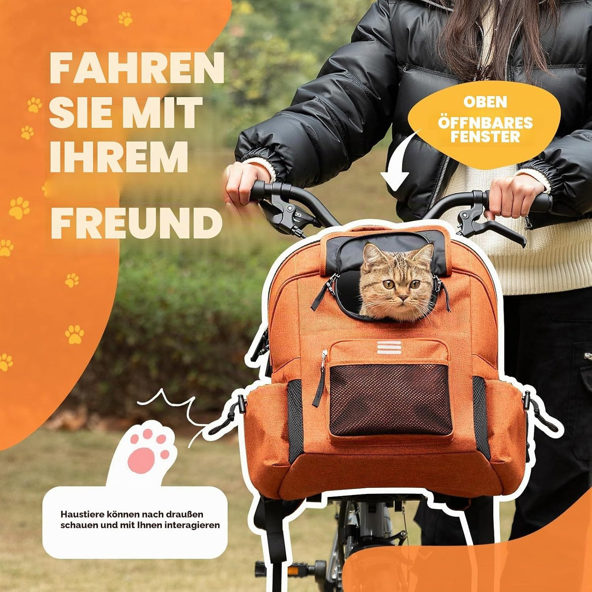 ROCKBROS Lenkertasche für Brompton, Fahrradlenkertasche für Haustier
