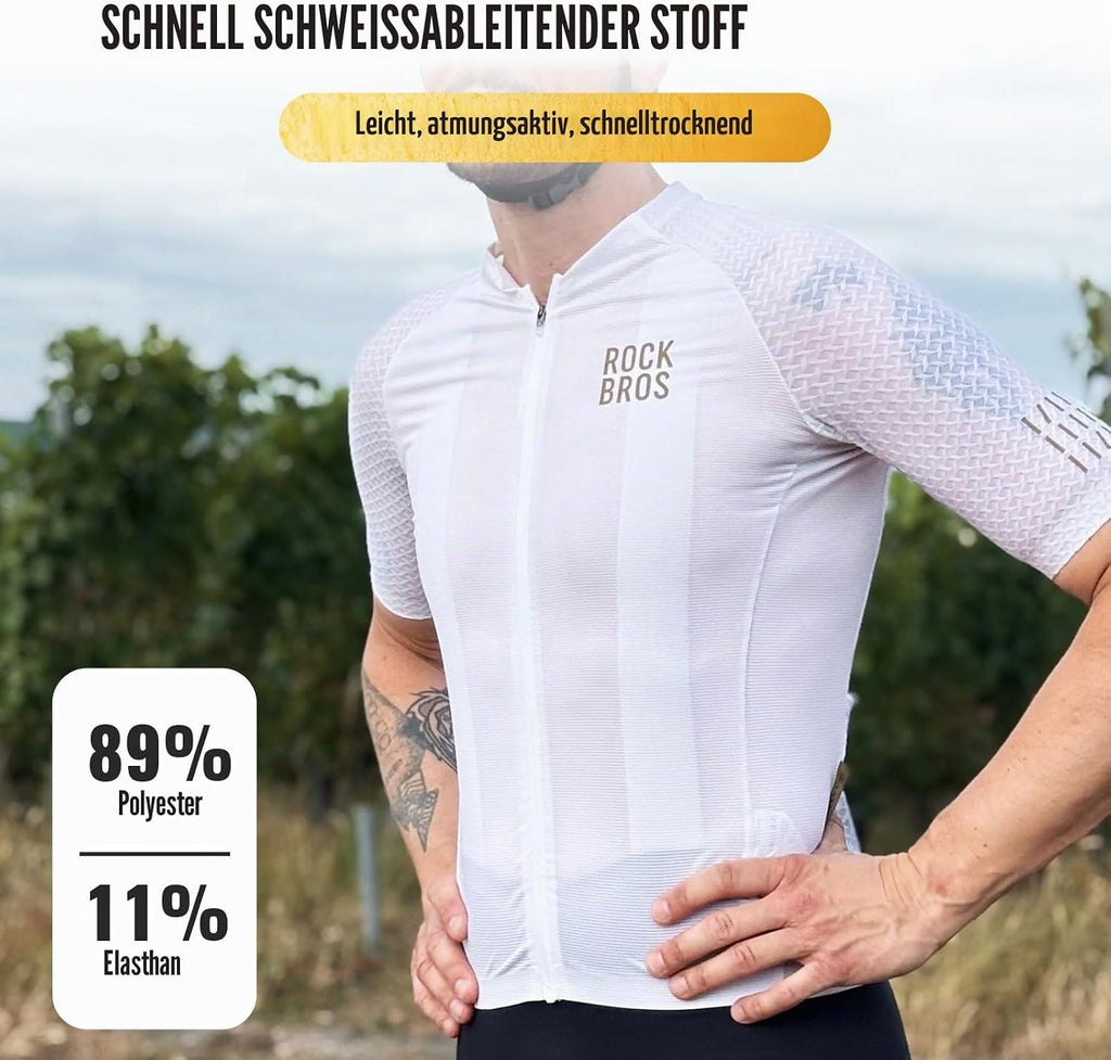 ROCKBROS Herren Damen Fahrradtrikot Kurzarm Radtrikot Rennrad Trikot Schnell