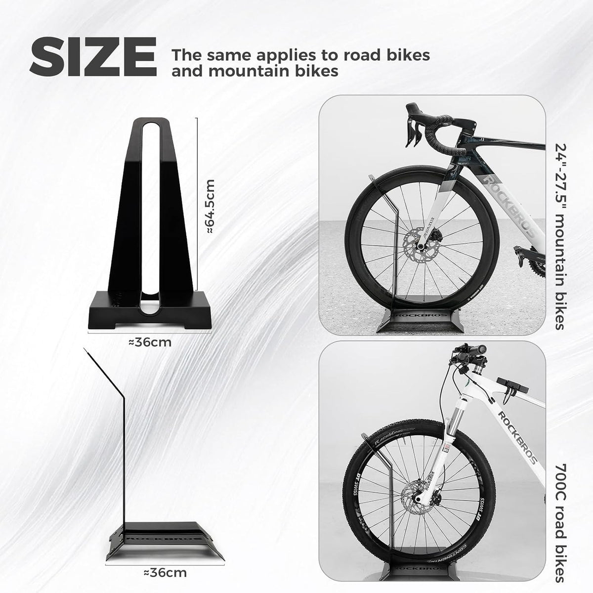 ROCKBROS Support Vélo en L Amovible en Acier Carbone - Pour VTT & Route