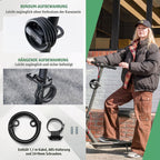 ROCKBROS Fahrradschloss Bügelschloss mit Kabel, 11 mm, 1,1 m, 4-Stellig