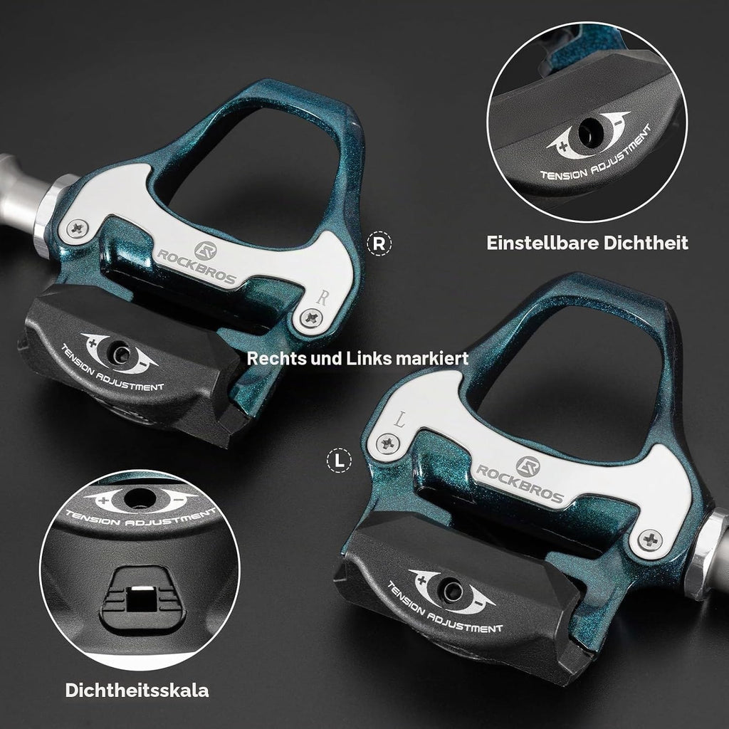ROCKBROS Klickpedale Aluminium, kompatibel mit Shimano SPD-SL