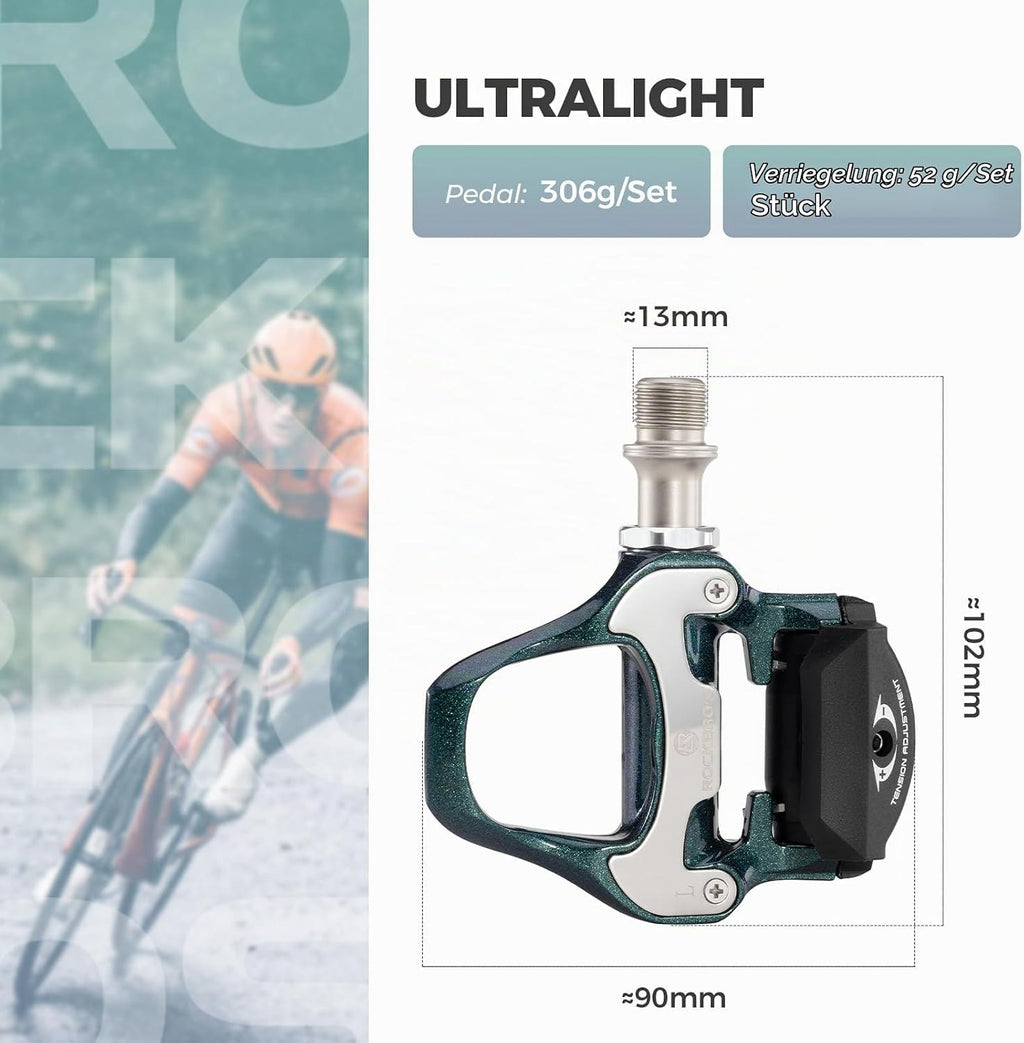 ROCKBROS Klickpedale Aluminium, kompatibel mit Shimano SPD-SL
