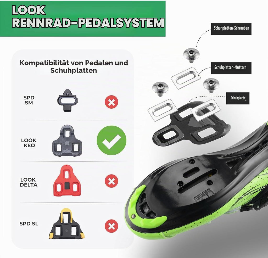 ROCKBROS Rennrad Pedale Kompatibel mit Look KEO System, Klickpedale