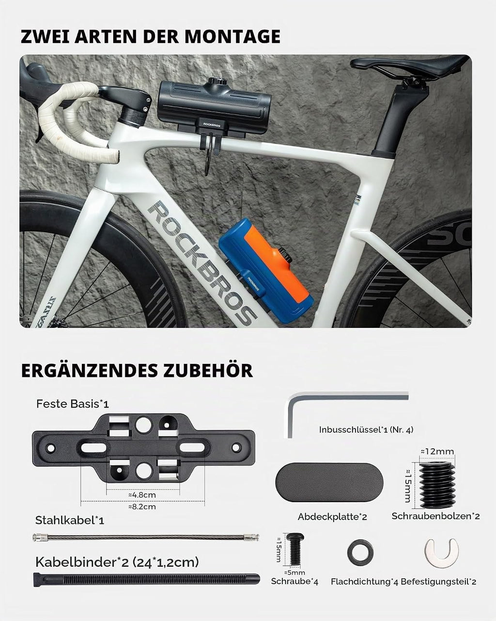 ROCKBROS Rahmentasche Fahrrad Oberrohrtasche mit Zahlenschloss