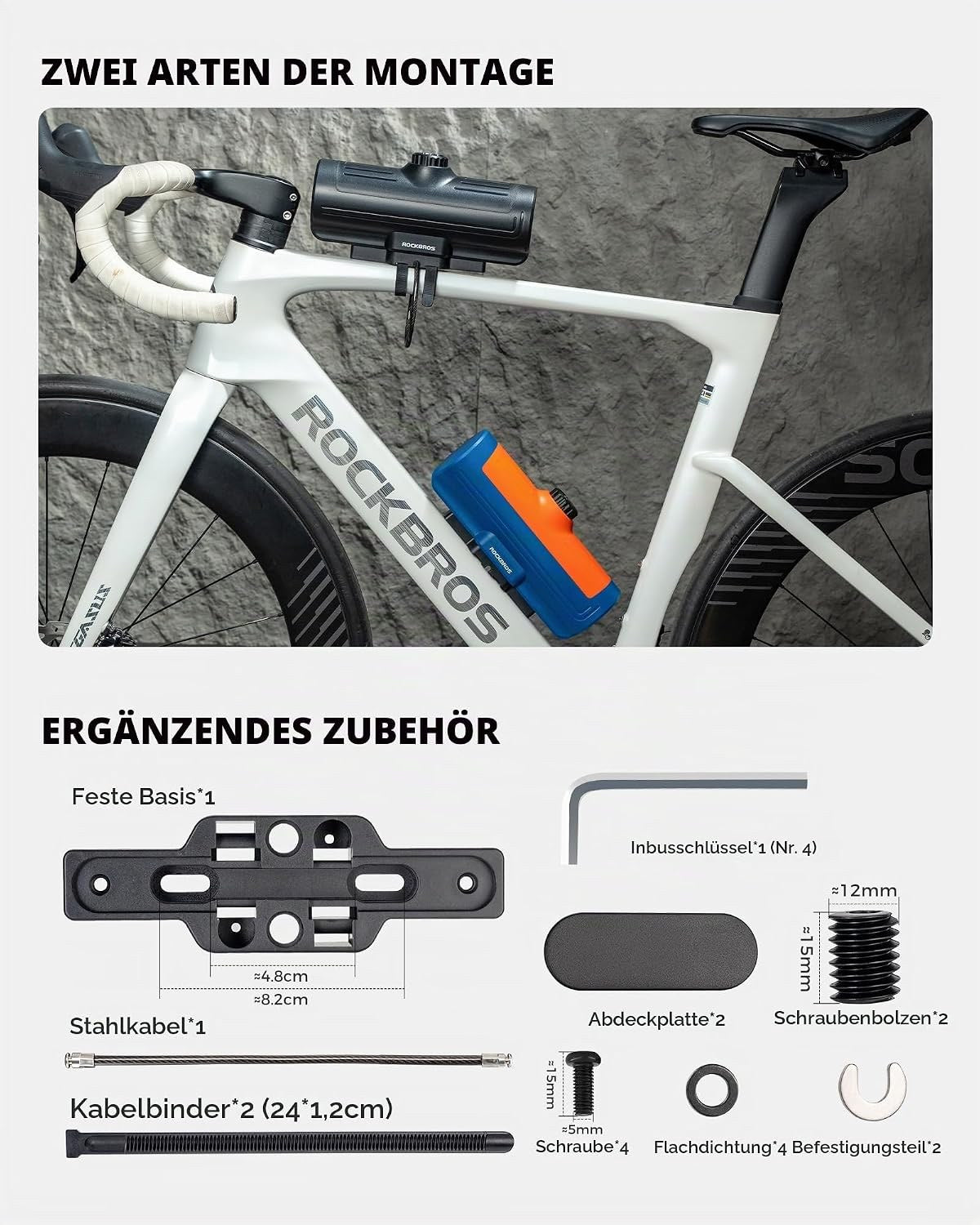 ROCKBROS Rahmentasche Fahrrad Oberrohrtasche mit Zahlenschloss