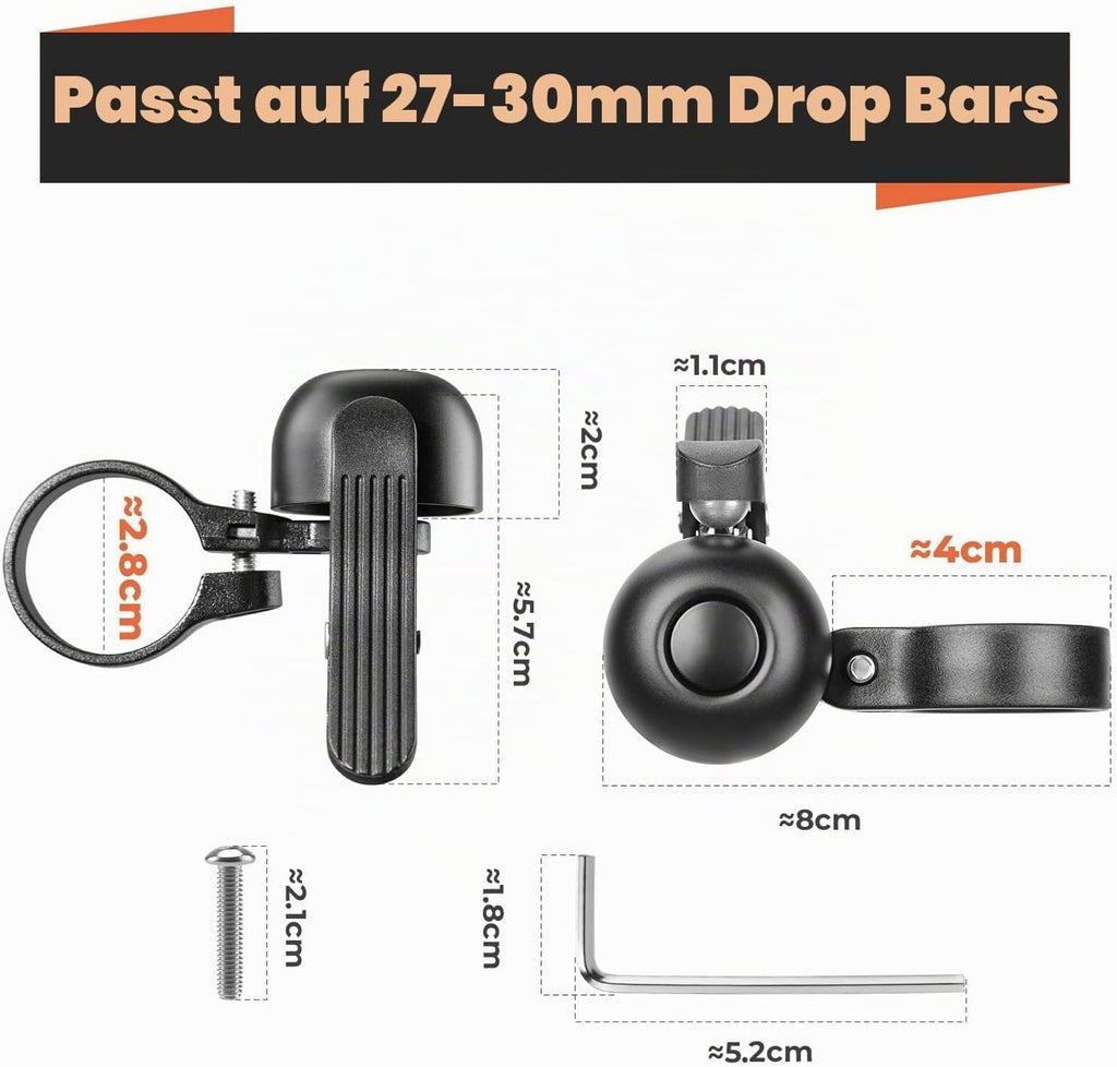 ROCKBROS Fahrradklingel Klingel Rennrad 100 dB für Drop Bar Lenker