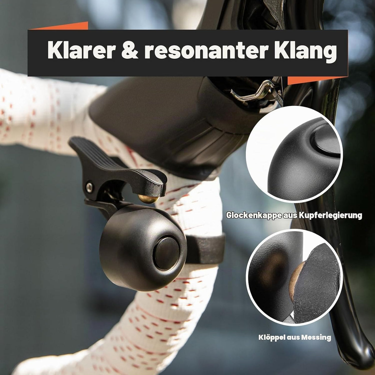 ROCKBROS Fahrradklingel Klingel Rennrad 100 dB für Drop Bar Lenker