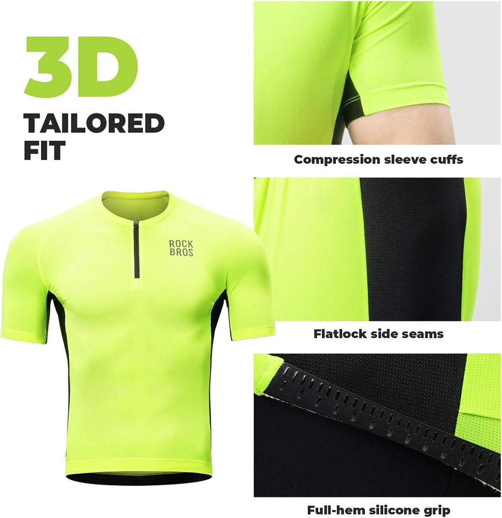 ROCKBROS Herren Radtrikot Fahrradtrikot Kurzarm, Atmungsaktiv Fahrrad Trikot
