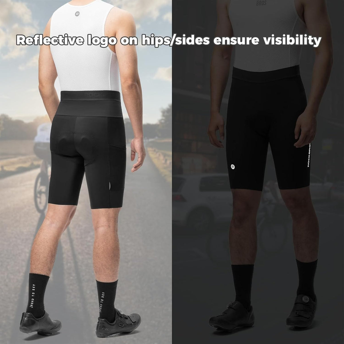 ROCKBROS Radhose Herren Gepolstert, Fahrradhose Kurz für Männer