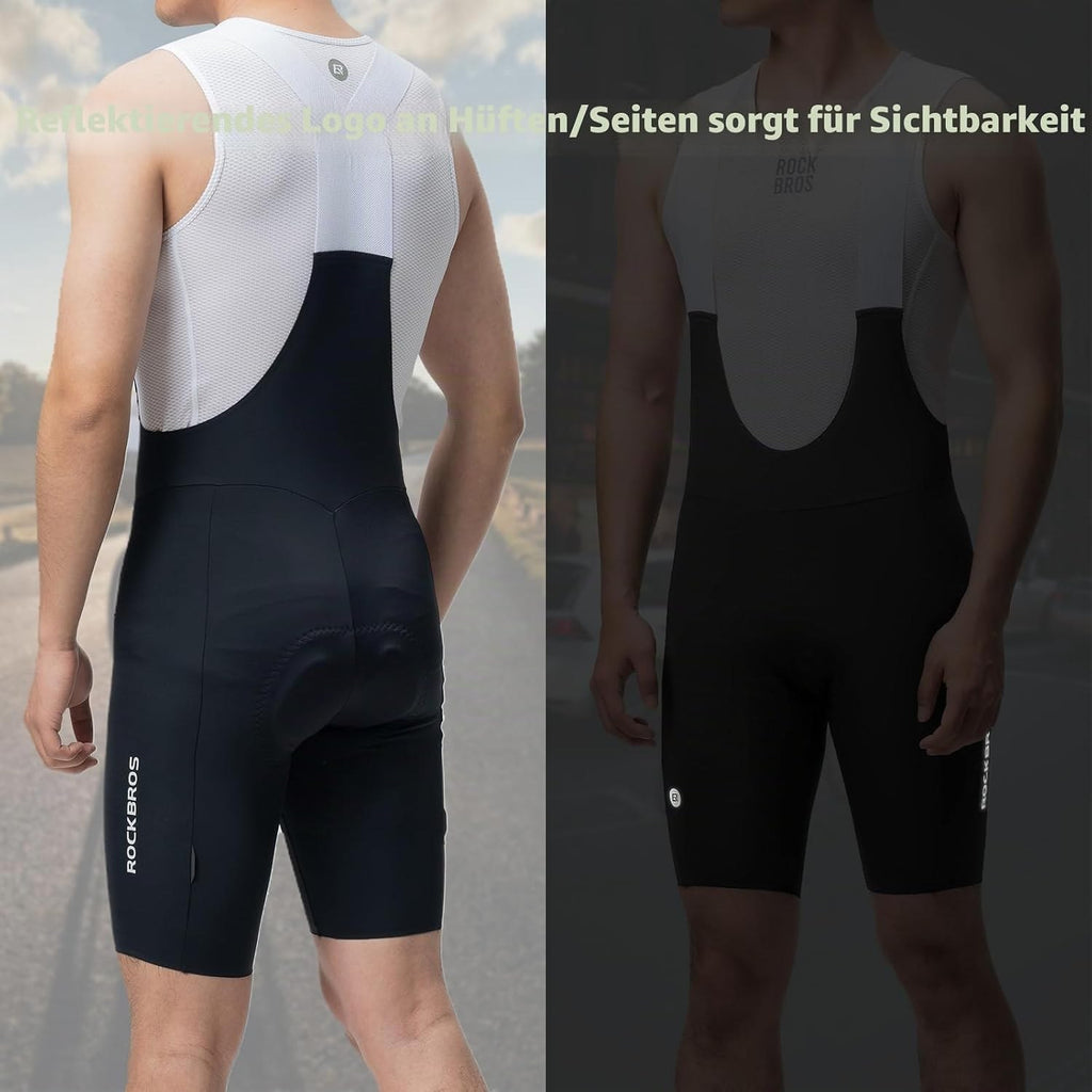 ROCKBROS Radlerhose Herren Gepolstert, Bib Shorts mit Träger