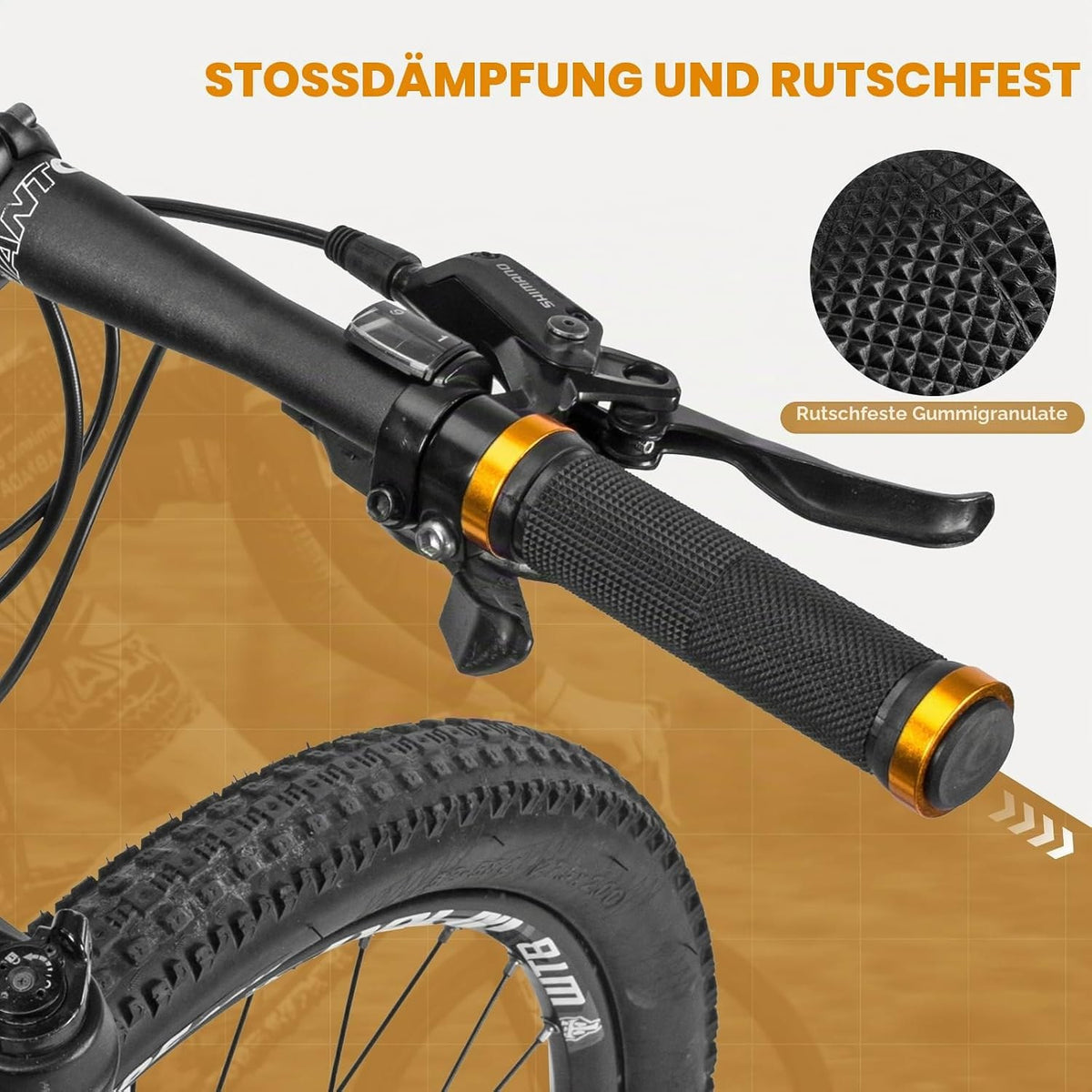 ROCKBROS Fahrradgriffe aus Gummi 22,2 mm Lock-On mit Doppelklemmung