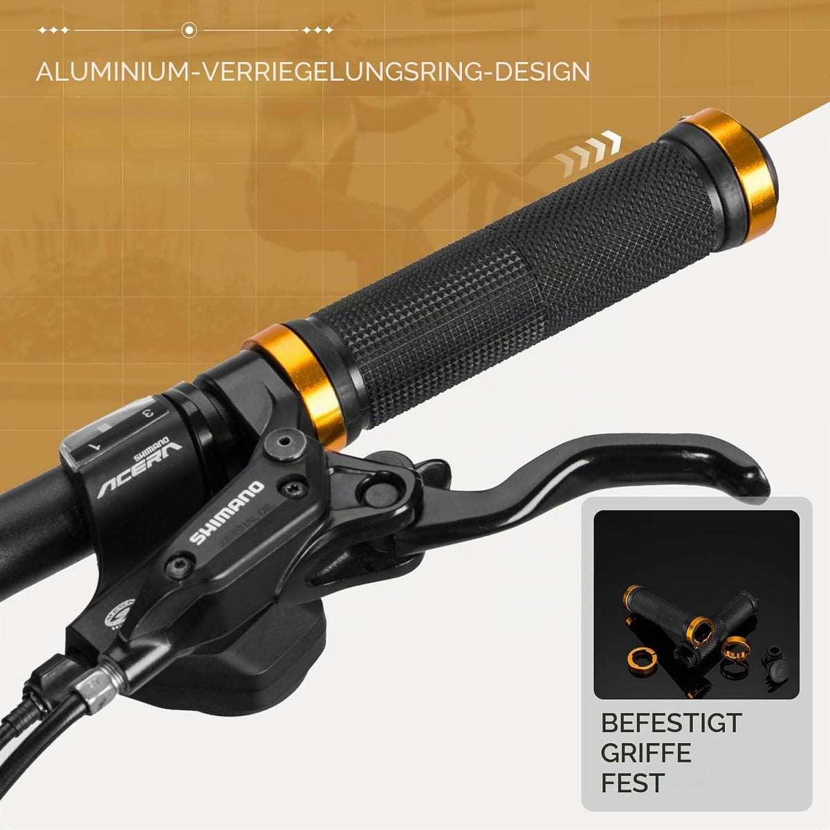 ROCKBROS Fahrradgriffe aus Gummi 22,2 mm Lock-On mit Doppelklemmung