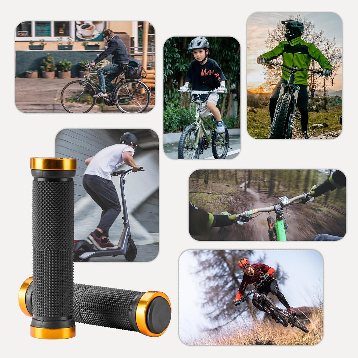 ROCKBROS Fahrradgriffe aus Gummi 22,2 mm Lock-On mit Doppelklemmung