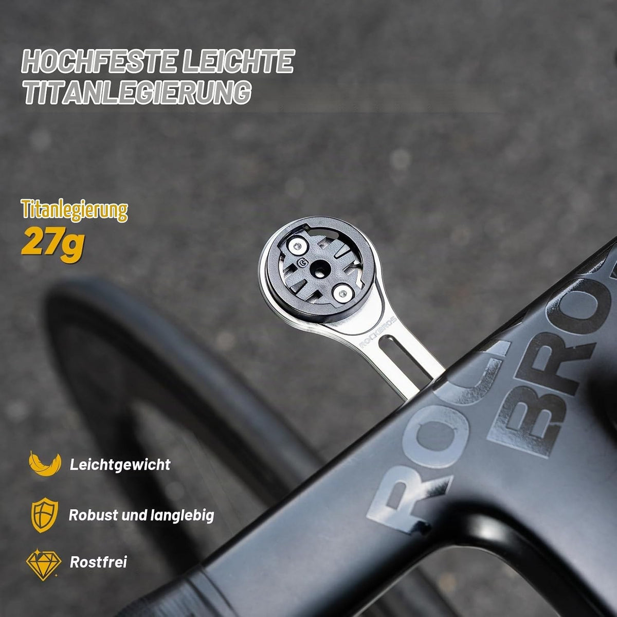 ROCKBROS Aero Fahrradcomputer Halterung mit Schnellverschluss Leichtbau Lenkerverlängerungshalterung Kompatibel mit