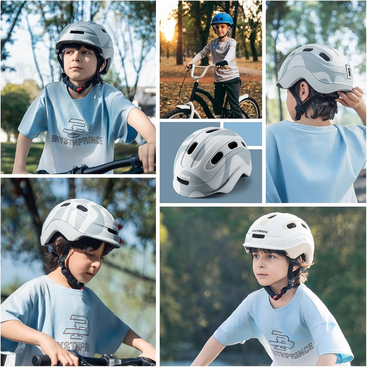 ROCKBROS Fahrradhelm Kinder 54–58 cm, Kinderhelm für Jungen und Mädchen