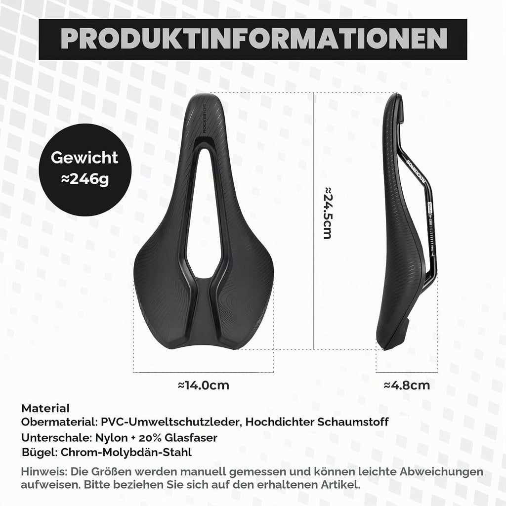 ROCKBROS Bequemer Fahrradsattel Herren & Damen, Rennradsattel Ergonomisch