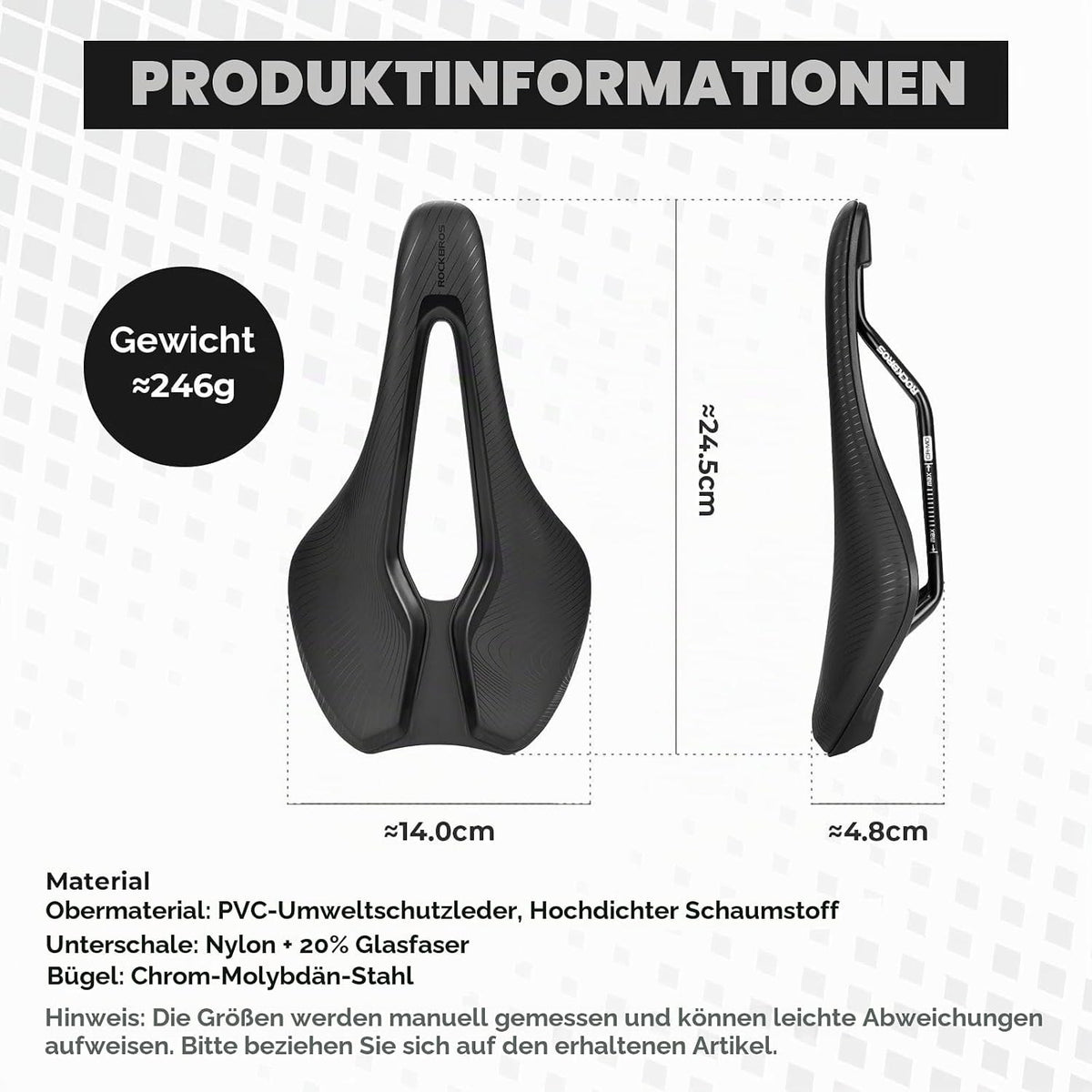 ROCKBROS Bequemer Fahrradsattel Herren & Damen, Rennradsattel Ergonomisch