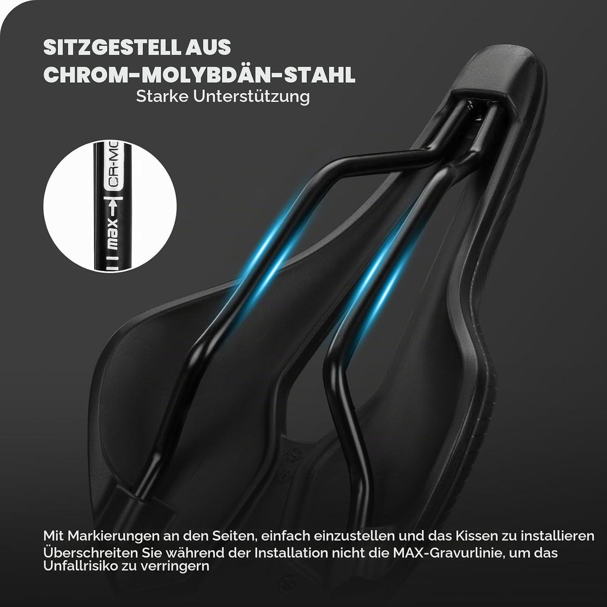 ROCKBROS Bequemer Fahrradsattel Herren & Damen, Rennradsattel Ergonomisch