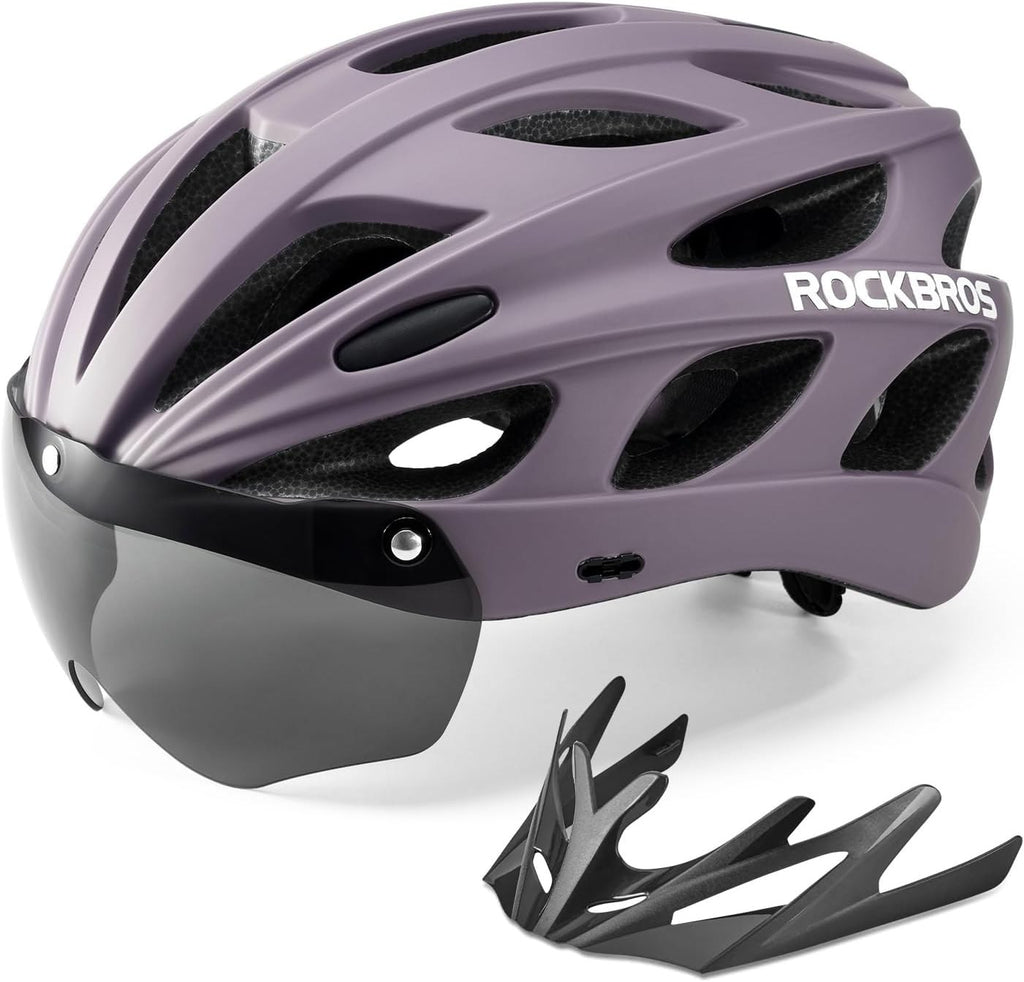 ROCKBROS Fahrradhelm Rennrad Helm Radhelm mit Abnehmbarem Visier Cityhelm (TT-16-Z-M)