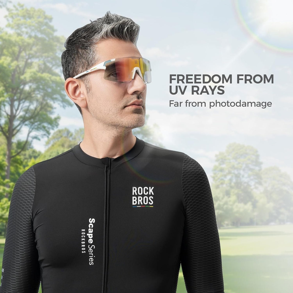ROCKBROS Road to Sky Fahrradbrille Überbrille Polarisiert, UV400 Schutz