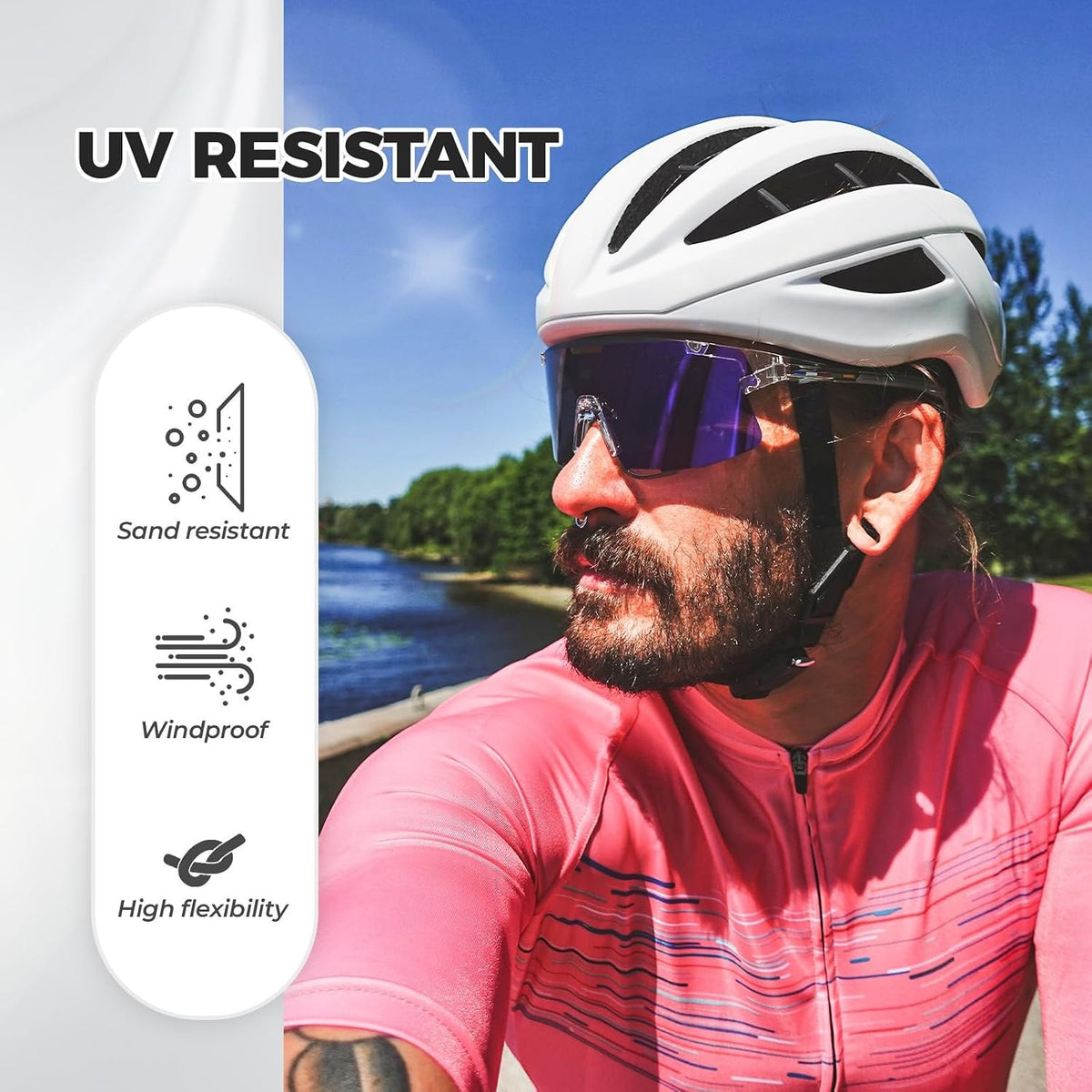 ROCKBROS Road to Sky Fahrradbrille Überbrille Polarisiert, UV400 Schutz