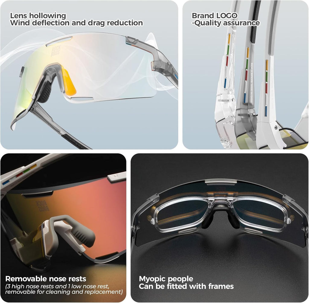 ROCKBROS Road to Sky Fahrradbrille Überbrille Polarisiert, UV400 Schutz
