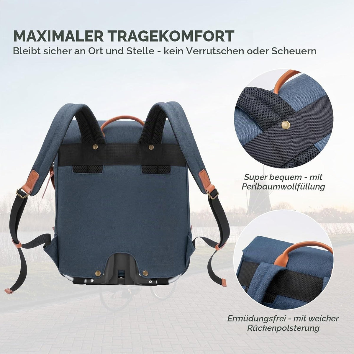 ROCKBROS Fahrrad Lenkertasche Für Brompton Faltrad Rucksack mit Laptopfach