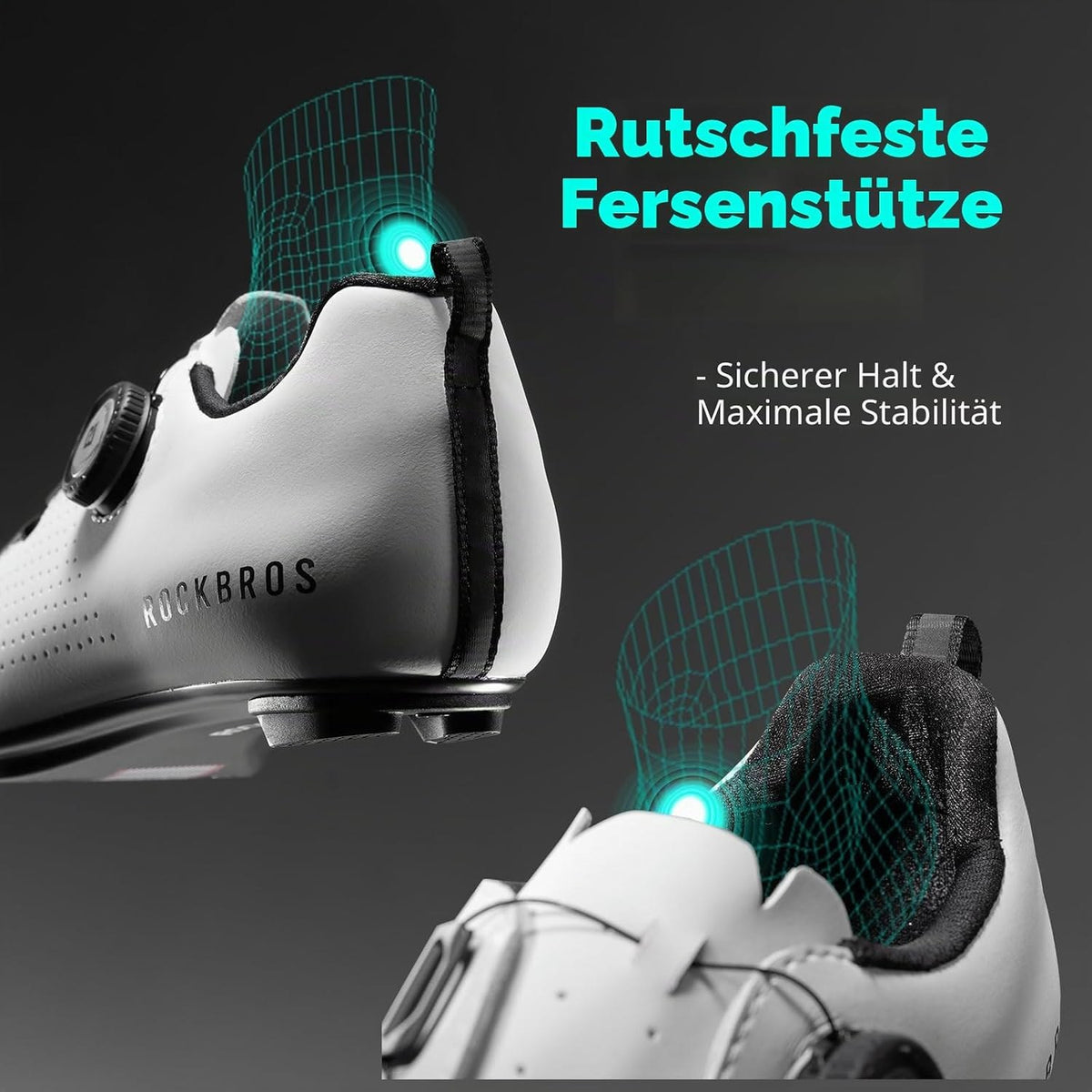 ROCKBROS Rennrad Fahrradschuhe Herren Damen – Carbonsohle T500, Klickschuhe