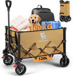 Qunature Faltbarer Campingwagen Bollerwagen mit Bremse,120L