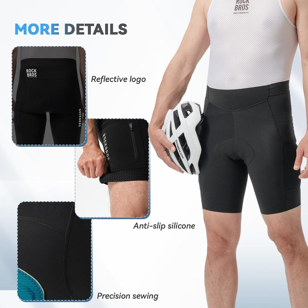 ROCKBROS Road to Sky Herren Gepolsterte Radlerhose Sommer, Atmungsaktiv