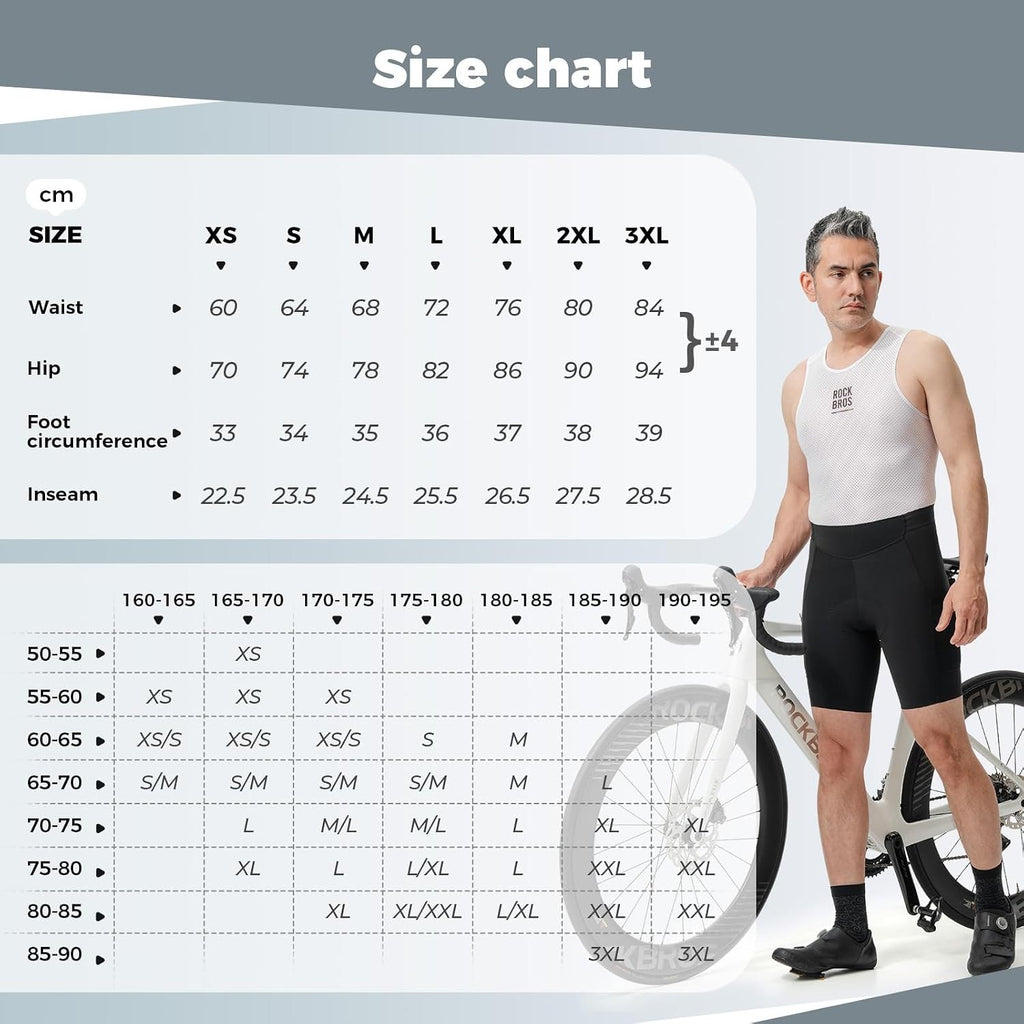 ROCKBROS Road to Sky Herren Gepolsterte Radlerhose Sommer, Atmungsaktiv