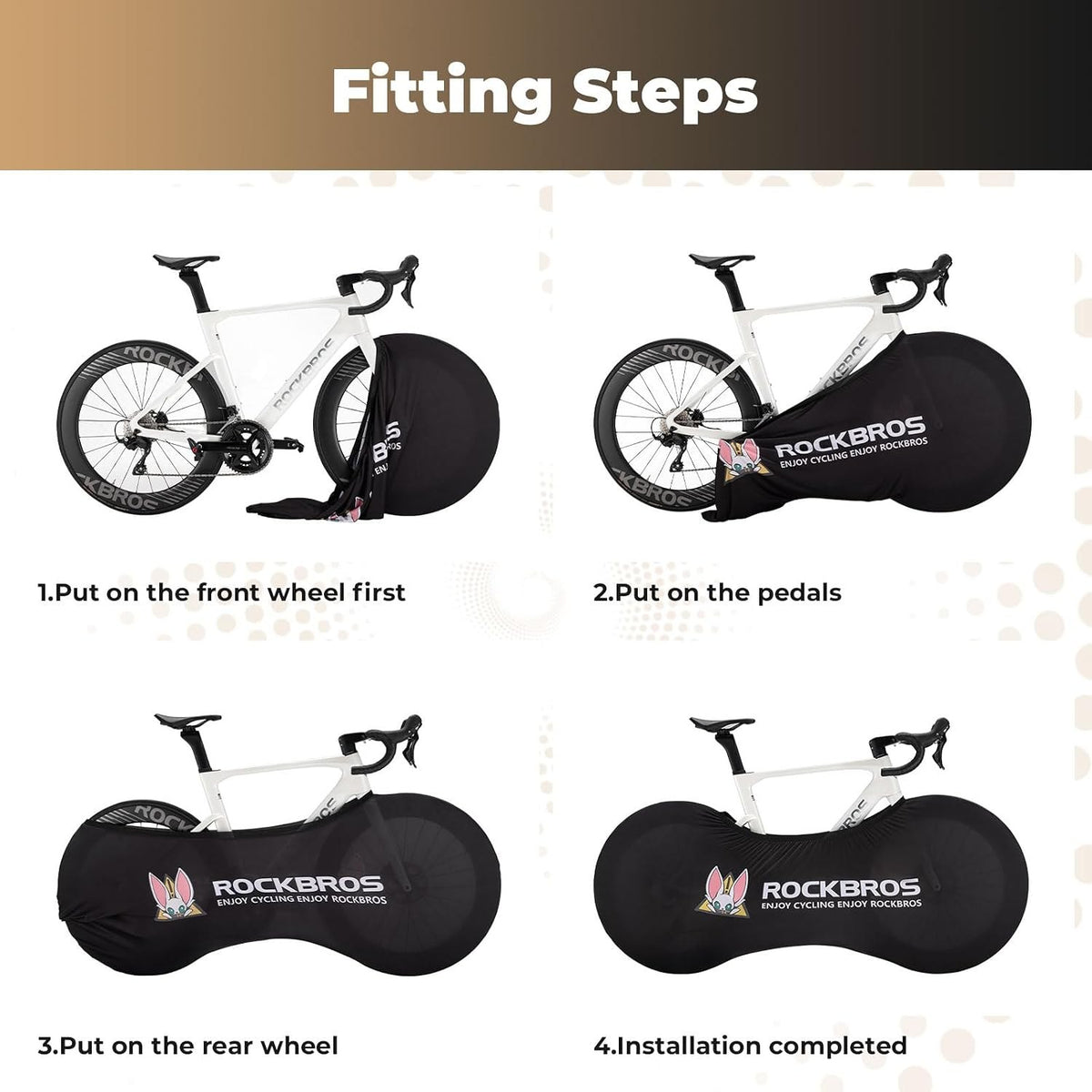 ROCKBROS Fahrradabdeckung Elastisch für Rennrad und Gravelbike 26–29 Zoll