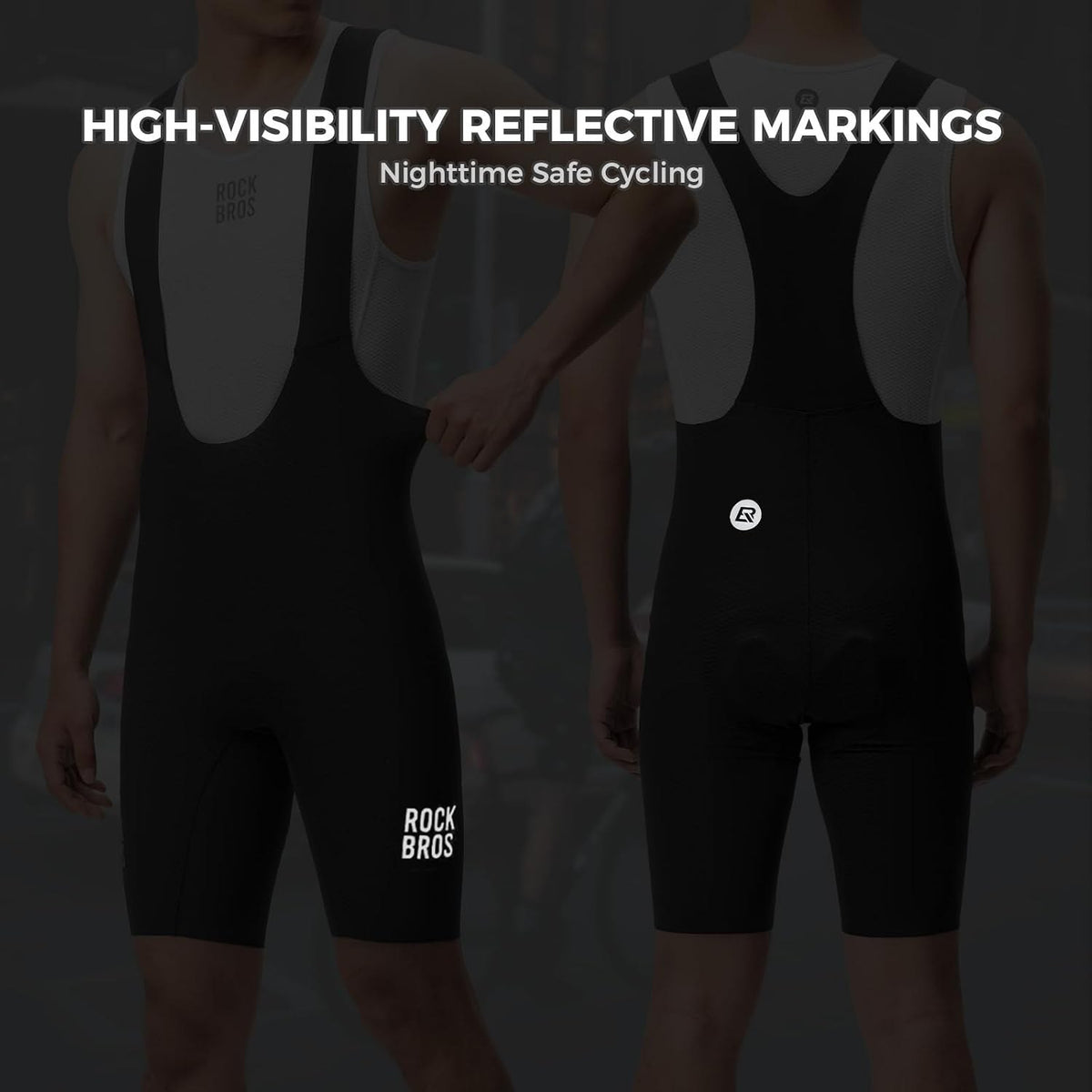 ROCKBROS Bib Shorts Fahrradhose mit Sitzpolster Herren