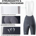 ROCKBROS Radlerhose mit Träger Gepolstert, Bib Shorts Herren, Fahrradhose Brown
