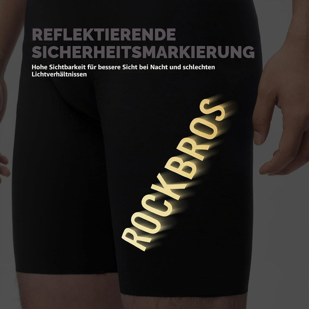 ROCKBROS Radlerhose mit Träger Gepolstert, Bib Shorts Herren, Fahrradhose Brown