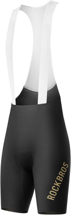 ROCKBROS Radlerhose mit Träger Gepolstert, Bib Shorts Herren, Fahrradhose Brown