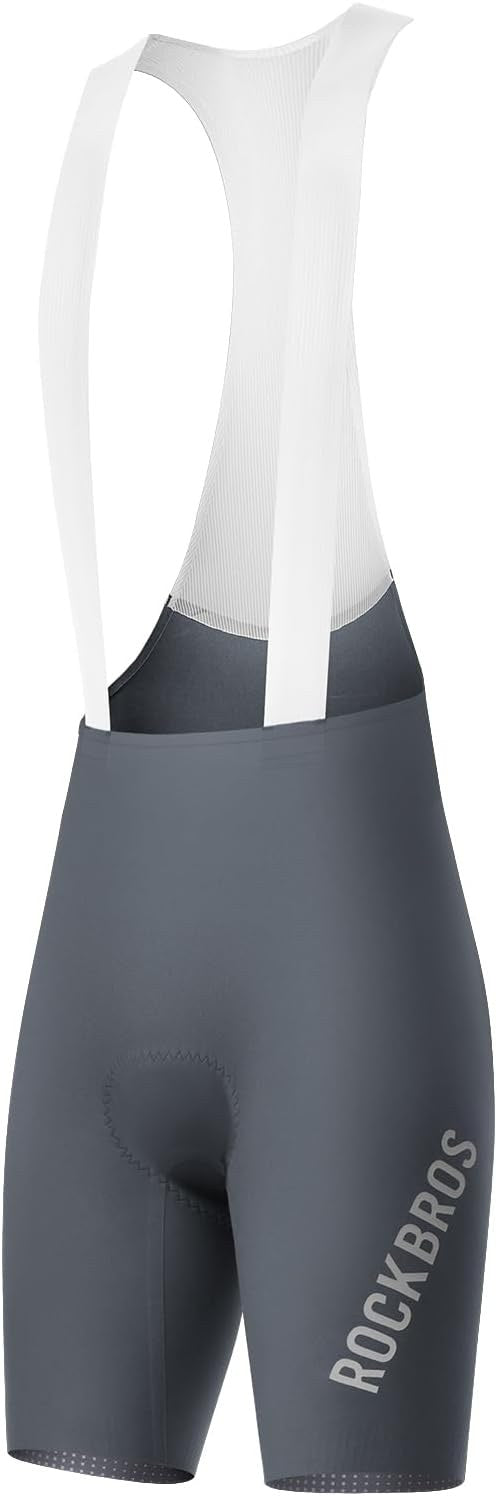 ROCKBROS Radlerhose mit Träger Gepolstert, Bib Shorts Herren, Fahrradhose Brown
