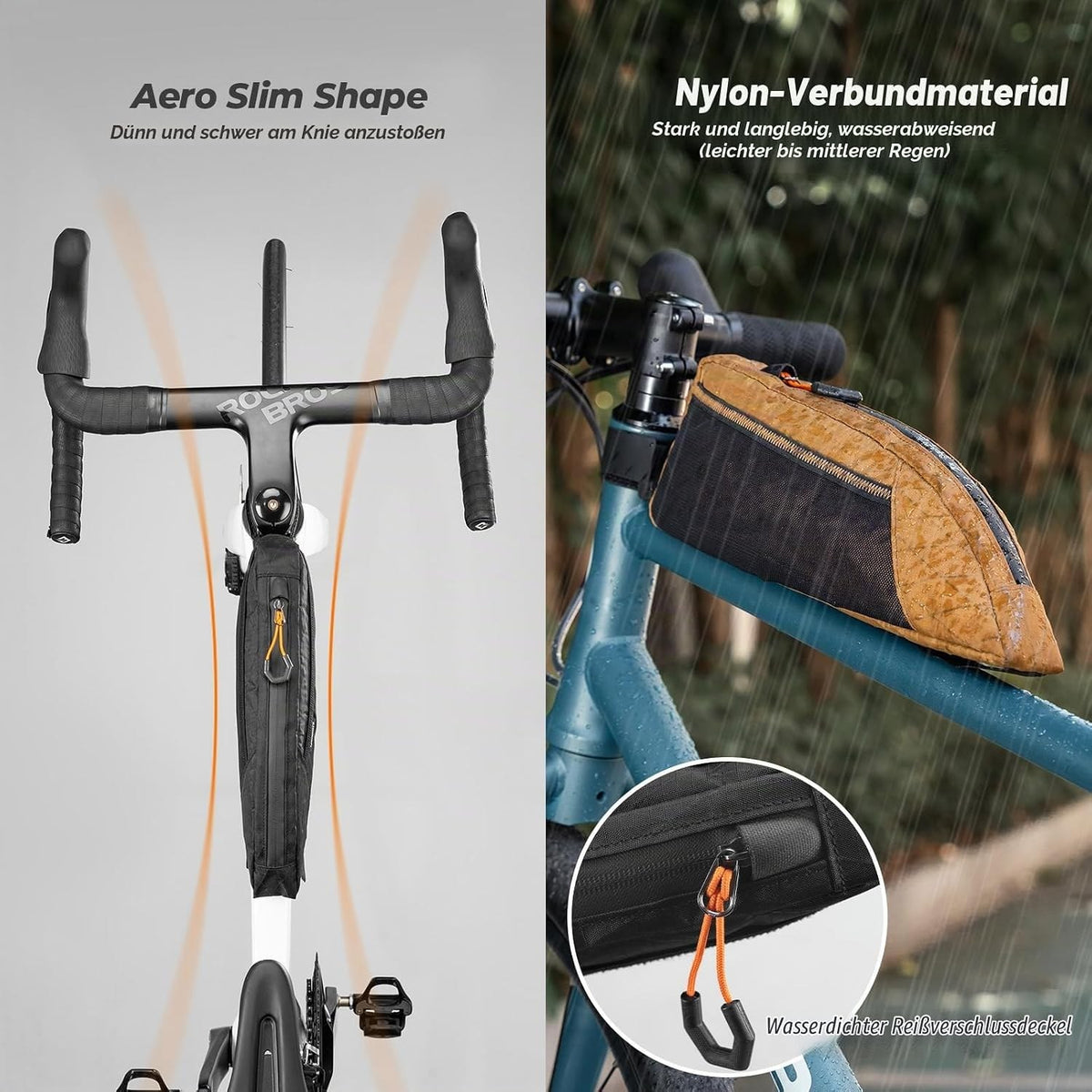 Qunature Bikepacking Rahmentasche Fahrrad Oberrohrtasche Fester Halt