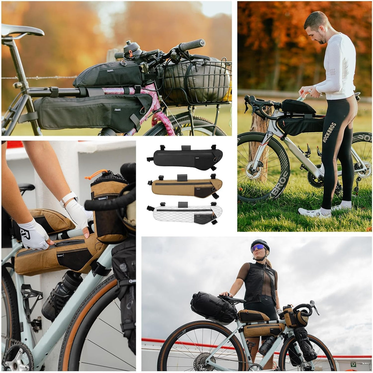 Qunature Bikepacking Rahmentasche Fahrradtasche Gravelbike Kompatibel mit Trinkblase