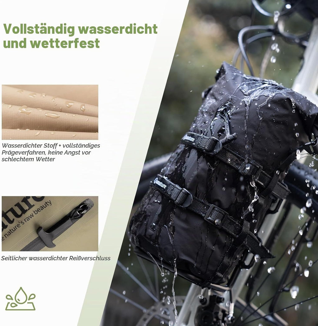 Qunature wasserdichte Fahrradtasche, Bikepacking Dry Bag 12L