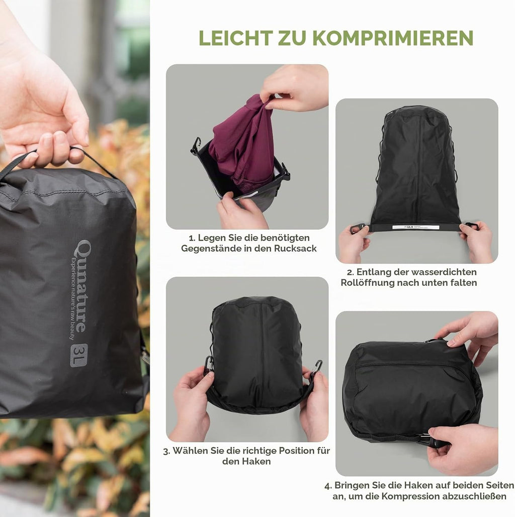 Qunature wasserdichte Fahrradtasche, Bikepacking Dry Bag 12L