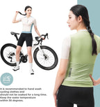 ROCKBROS Damen Fahrradtrikot Kurzarm Sommer Atmungsaktiv mit 3 Taschen