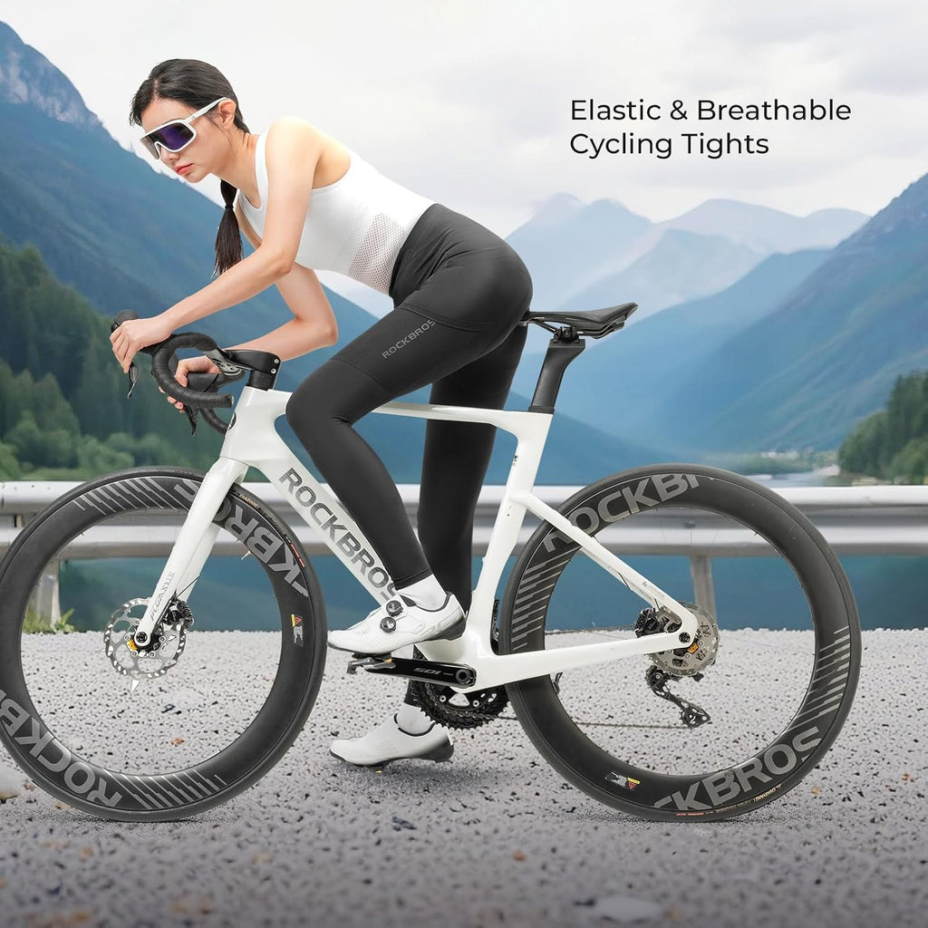 ROCKBROS Damen Fahrradhose Lang Gepolstert Elastisch Atmungsaktiv