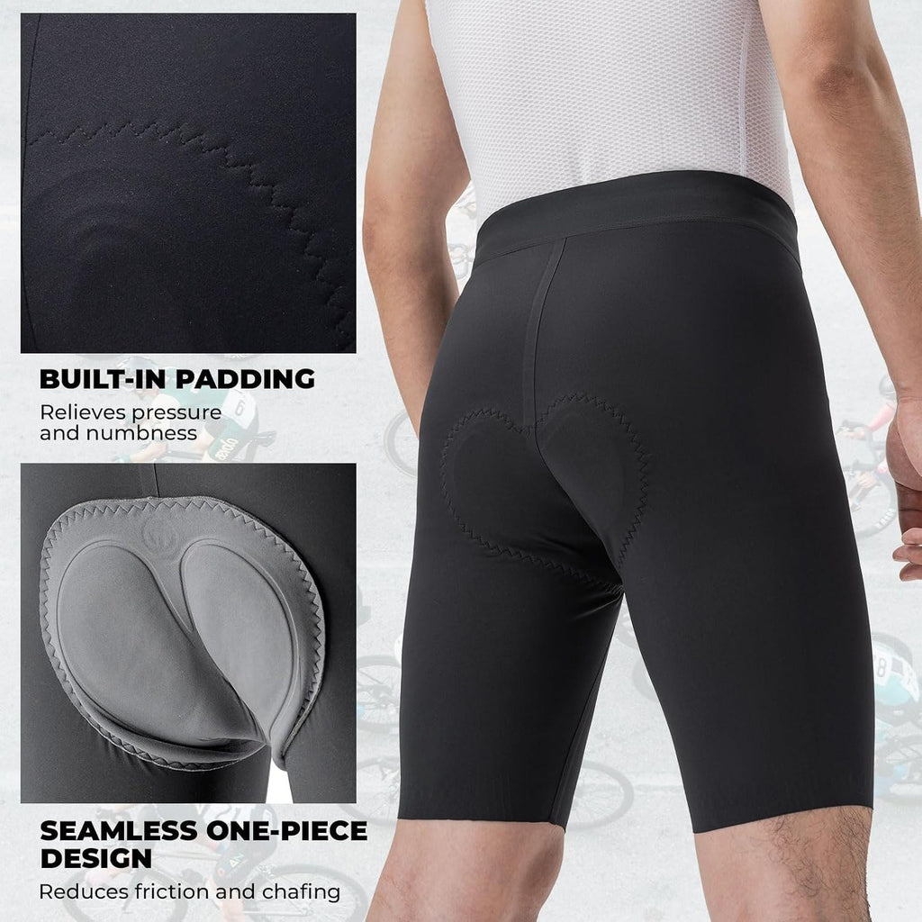 ROCKBROS Fahrradhose Kurz Gepolstert Herren, Nahtloses Einteiler Design
