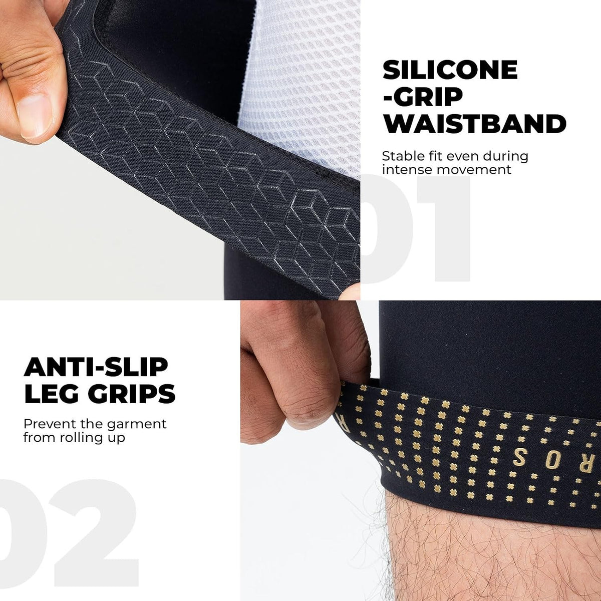 ROCKBROS Fahrradhose Kurz Gepolstert Herren, Nahtloses Einteiler Design