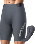 ROCKBROS Fahrradhose Kurz Herren, Nahtlos Radhose, Gepolstert rutschfest Grey
